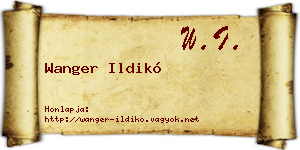 Wanger Ildikó névjegykártya
